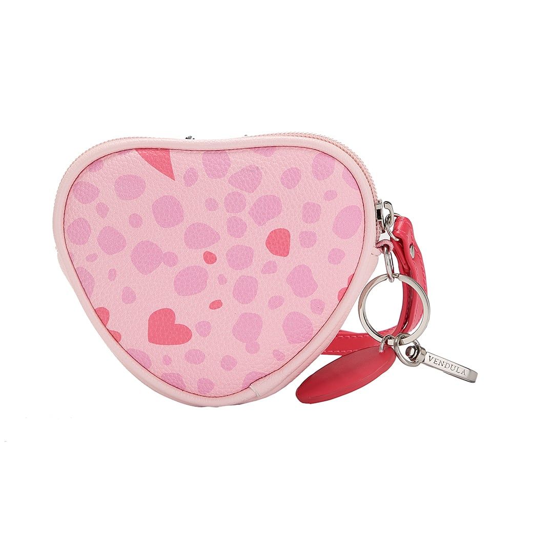 Claudia Canova heart shaped coin purse in pale pink