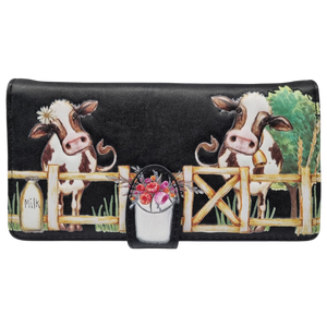 Barnyard Cows Large Zip Wallet