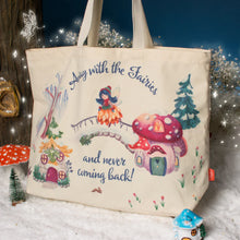 PRE ORDER - Fairy Village Snowflake Canvas Tote Bag - SEPT DELIVERY!