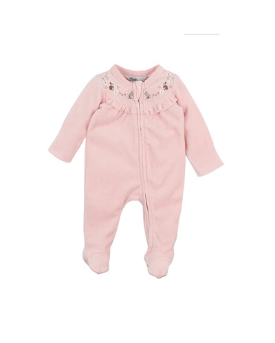 Faye Velour Zip onesie