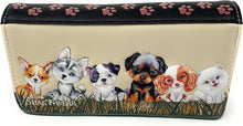 Puppy Love Beige Large Zip Wallet