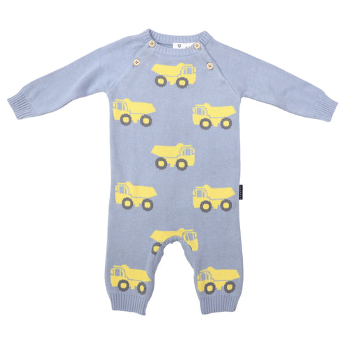 Dusty Blue Truck Romper