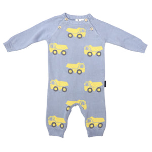Dusty Blue Truck Romper