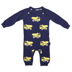Navy Blue Truck Romper