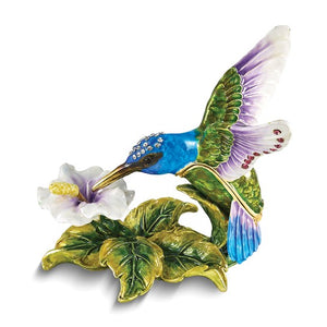 Blue Hummingbird Trinket Box