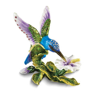 Blue Hummingbird Trinket Box