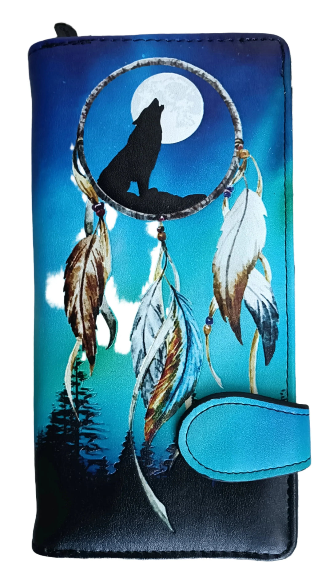 Wolf Dream catcher Large Zip Wallet (Copy)