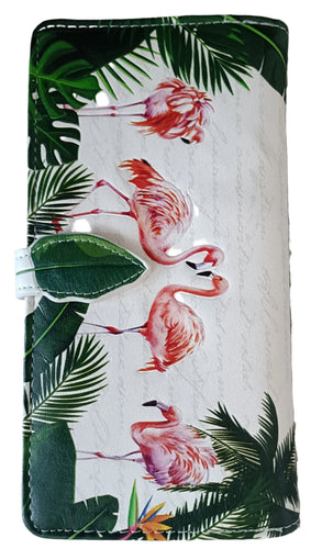 Flamingo Garden Large Zip Wallet