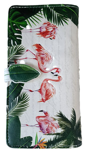 Flamingo Garden Large Zip Wallet