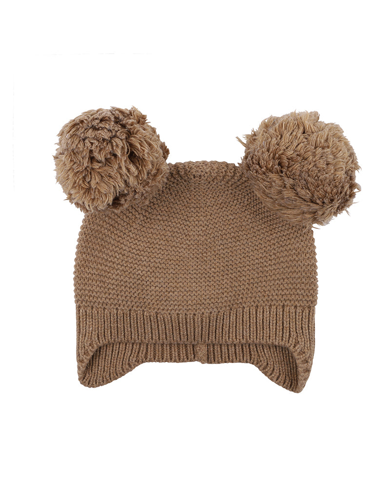 Caramel Pom Pom Beanie