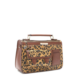 Lola Leopard Print Top Handle Crossbody Bag