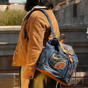 Nicole-Lee-Butter-Flower-Denim-Large-Flap-Backpack