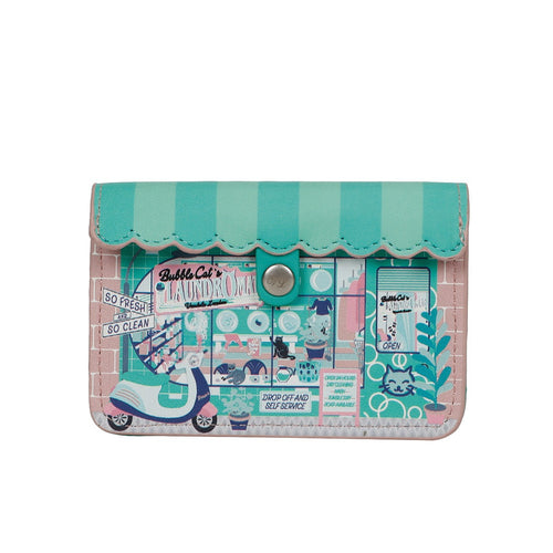 Bubble Cats Laundromat - Accordion Card Wallet