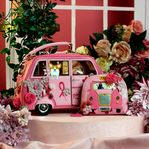 Pink Ribbon Foundation - London Cats & Corgis Floral Pink Taxi