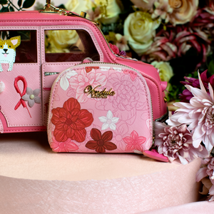 Pink Ribbon Foundation - London Cats & Corgis Floral Folding Shopper & Purse