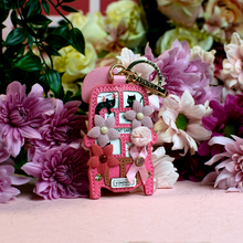 Pink Ribbon Foundation - London Cats & Corgis Floral Pink Bus Key Charm - LAST ONE!