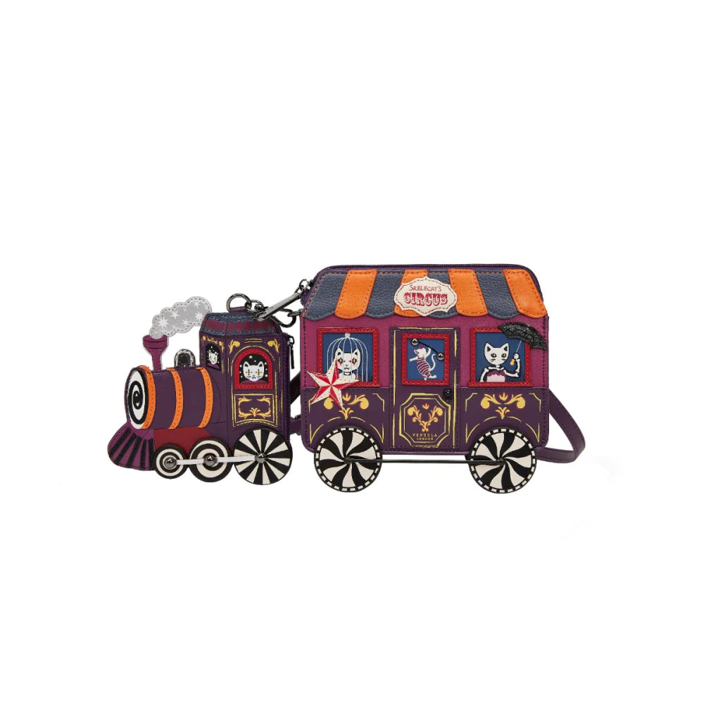 Skelecat's Travelling Ghost Circus Train Charm Bag