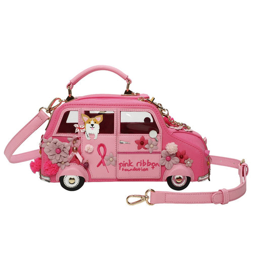 PRE-ORDER -  Pink Ribbon Foundation - London Cats & Corgis Floral Pink Taxi