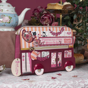 Perfectly Pink Afternoon Tea Bus Bus Pouch Bag
