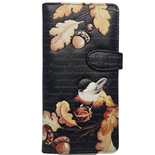 Acorns & Chickadees Large Zip Wallet