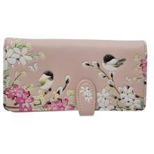 Chickadee Garden Pink zip Wallet