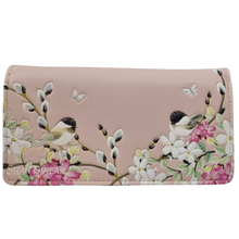 Chickadee Garden Pink zip Wallet