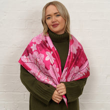 Pink Ribbon Large Satin Square Scarf