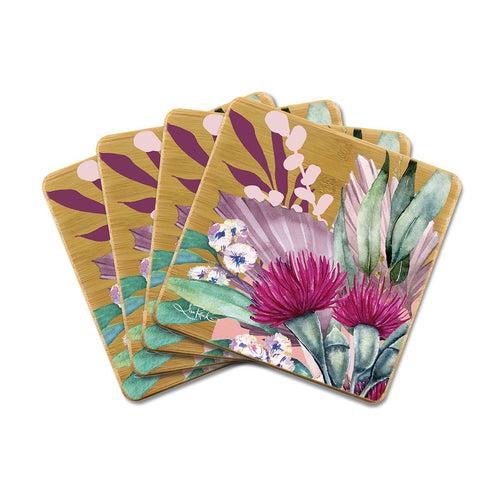 Lisa-Pollock-Plum-Blossoms-Coaster-Set