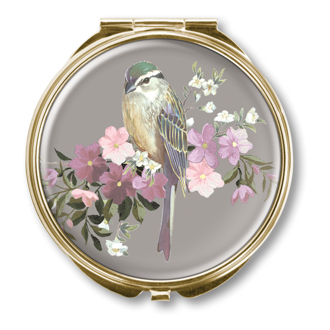 Bird grey compact mirror