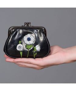 White Poppy Clip Coin Purse