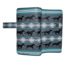 Western Horse Dark Grey zip Wallet