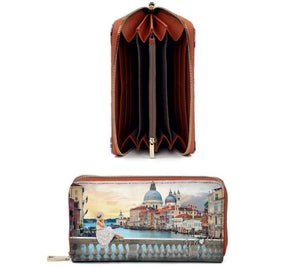 Romantic Venice Large Zip Wallet