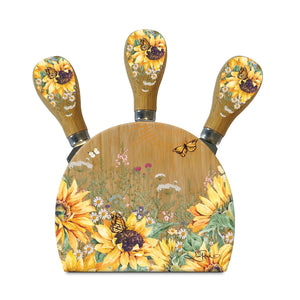 Fields Of Gold Cheese knives on block