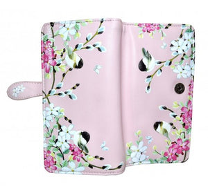 Chickadee Garden Pink zip Wallet