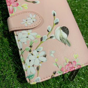 Chickadee Garden Pink zip Wallet